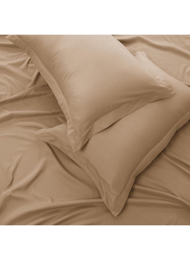 Bedding Duvet Cover King Size Set- 1Pieces Duvet Cover 260X220Cm / 2Pieces-Pillow Shams 50X90Cm (Coffee, King)