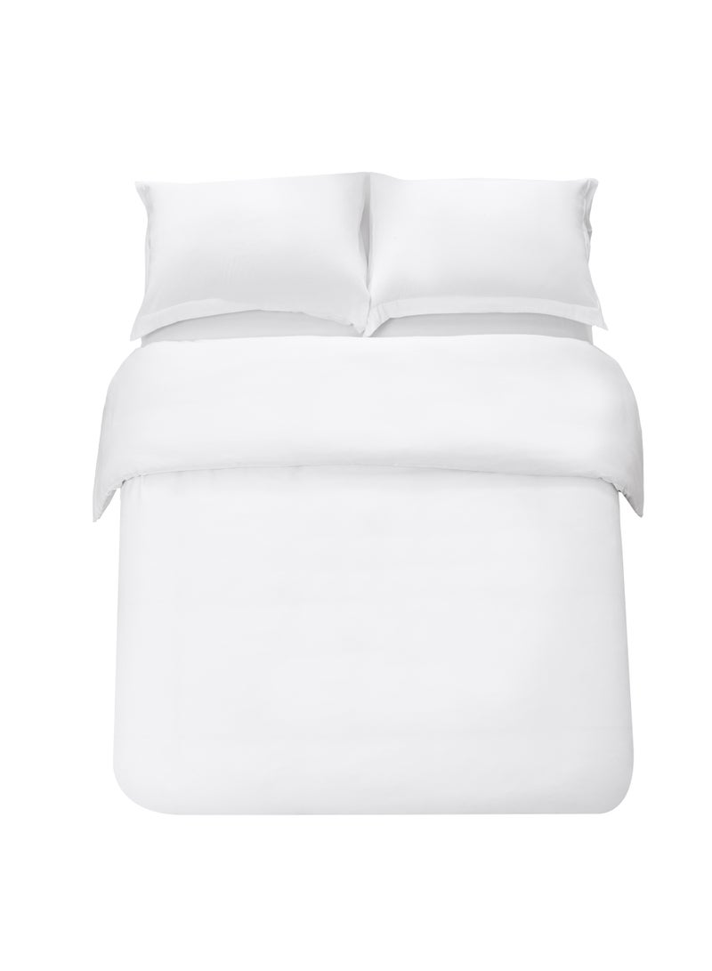 Panax Bedding Duvet Cover King Size Set- 1PC Duvet Cover 260x220CM / 2PC-Pillow Shams 50x90CM (White, King)