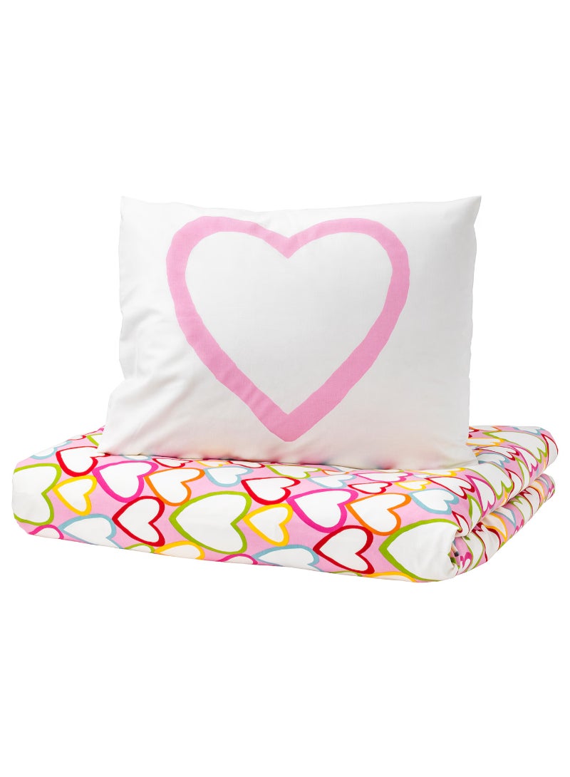 VITAMINER HJÄRTA Duvet cover and pillowcase, 150x200/50x80 cm