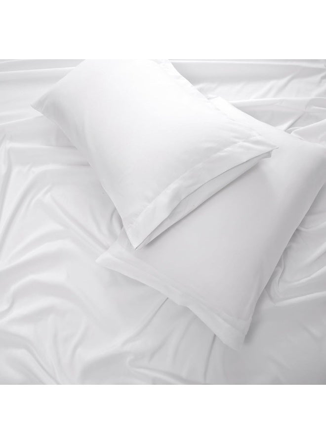 Bedding Super King Bed Sheets Set - 4 Piece Bedding - Brushed Microfiber And Fade Resistant - Easy Care (White, Super King)