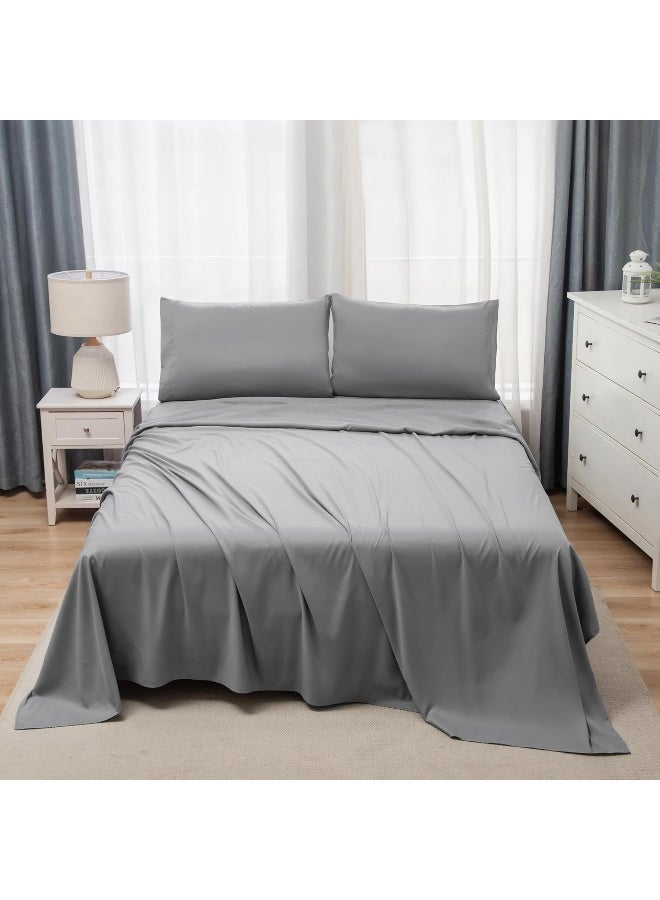 Bedding Super King Bed Sheets Set - 4 Piece Bedding - Brushed Microfiber And Fade Resistant - Easy Care