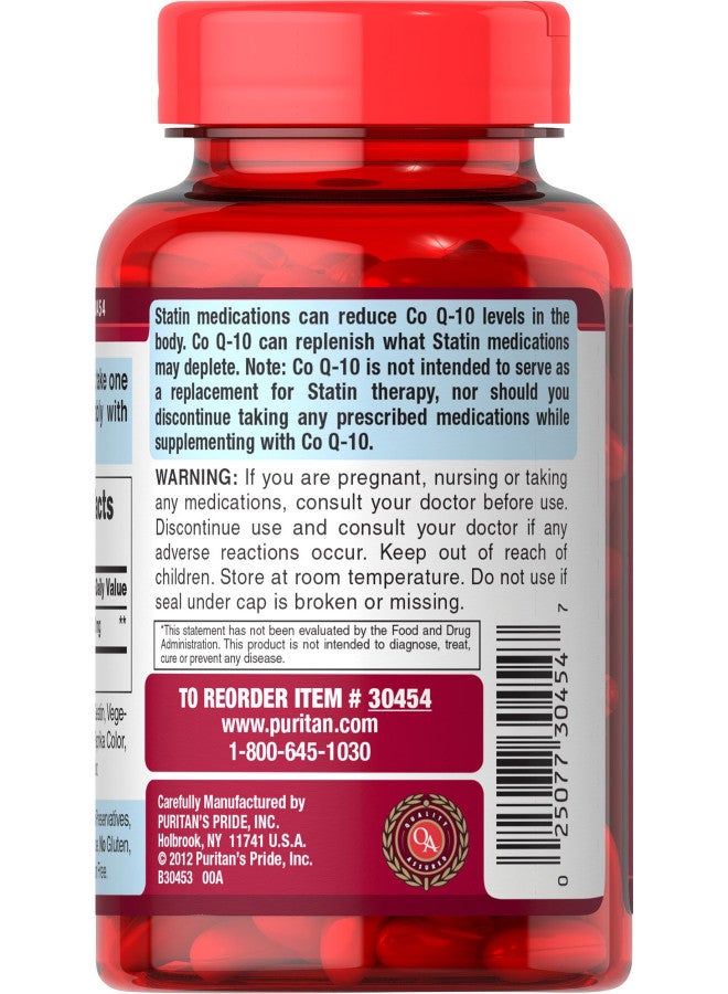 Puritan's Pride Q-Sorb CoQ10 600mg, Supports Heart Health,60 Rapid Release Softgels