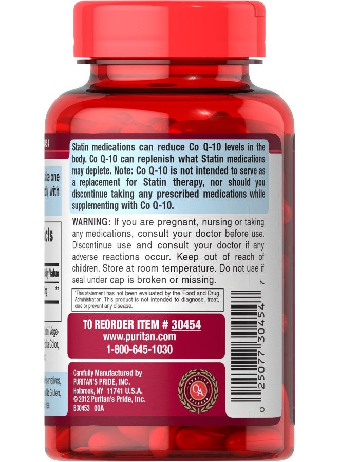 Puritan's Pride Q-Sorb CoQ10 600mg, Supports Heart Health,60 Rapid Release Softgels