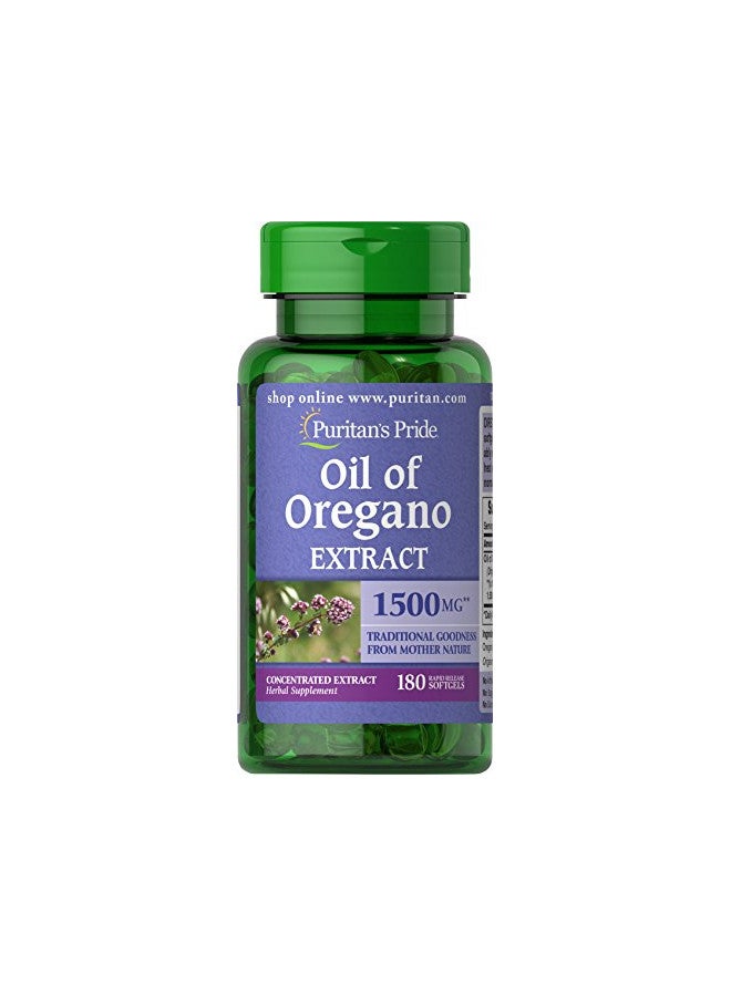 Puritan's Pride Oil of Oregano Extract, Contains Antioxidant Properties*, 150mg Equivalent, 180 Rapid Release Softgels