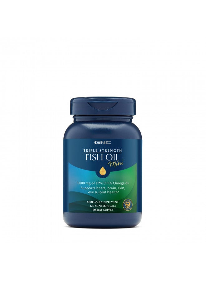 GNC Triple Strength Fish Oil Mini,120 Mini Softgels