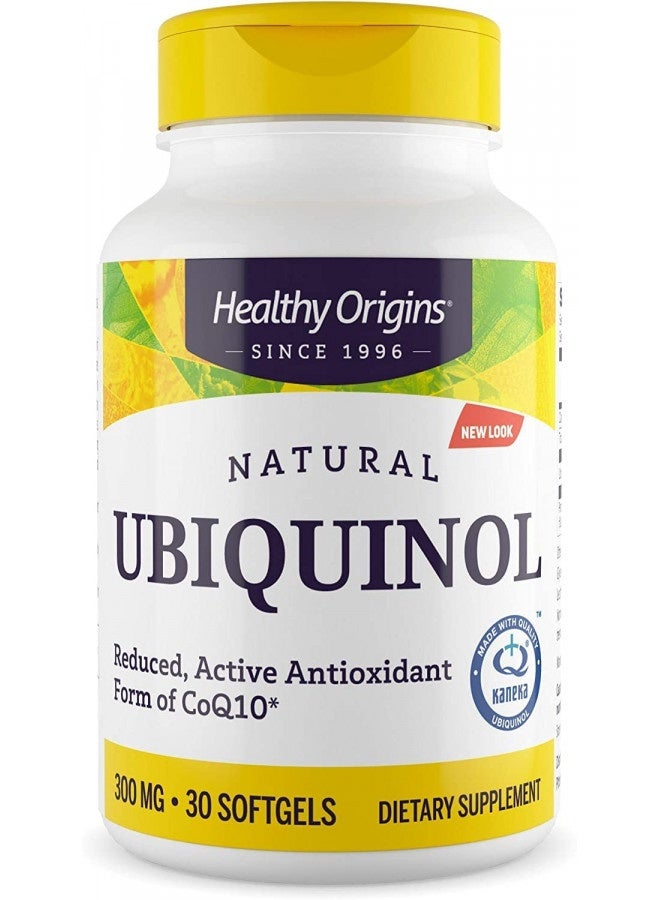 Healthy Origins Ubiquinol (Active Form of CoQ10), 300 mg - Activated Form of CoQ10 - Kaneka Ubiquinol Supplements for Heart Health & Antioxidant Support - Gluten-Free & Non-GMO - 30 Softgels