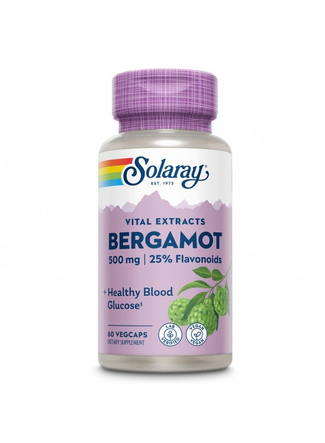 SOLARAY Bergamot Advanced Formula, Cardiovascular Support Fruit Extract, Veg Cap (Btl-Plastic) 500mg, 60ct