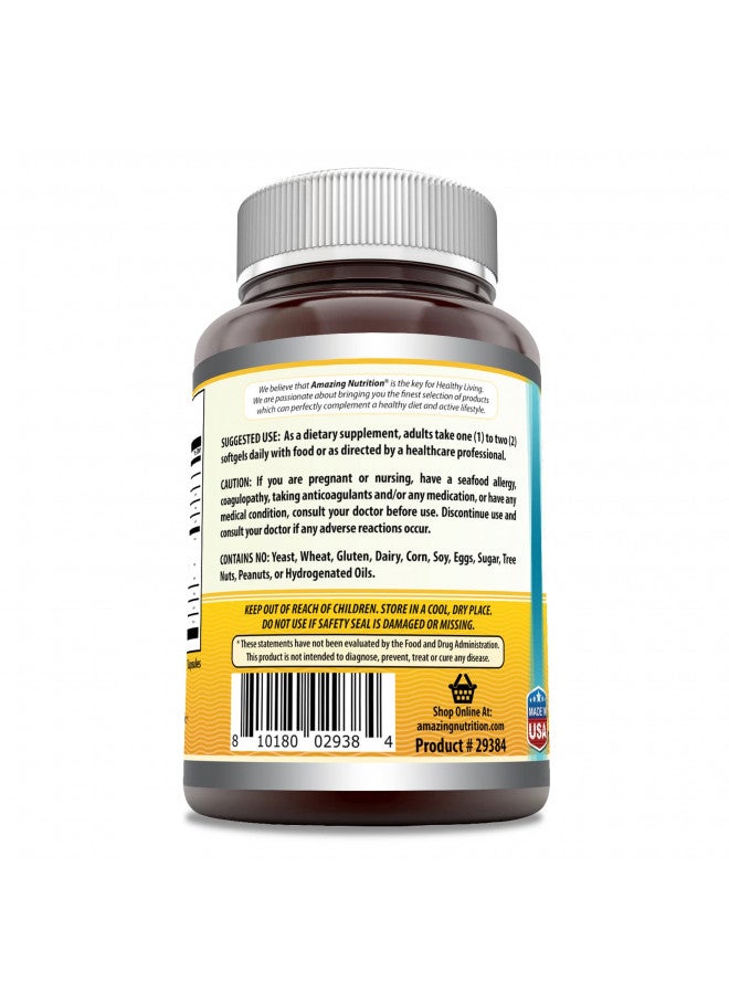 Amazing Omega Norwegian Cod Liver Oil 1250 mg 120 Softgels Supplement (Fresh Orange Flavor)