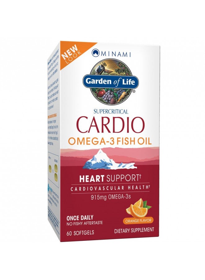 Garden of Life Fish Oil Omega 3 - Cardio Omega-3 Fish Oil Supplement for Heart Health, 915mg Omega 3 Fatty Acids EPA & DHA - Orange Flavor, Two Month Supply, Minami Ultimate Supplements, 60 Softgels