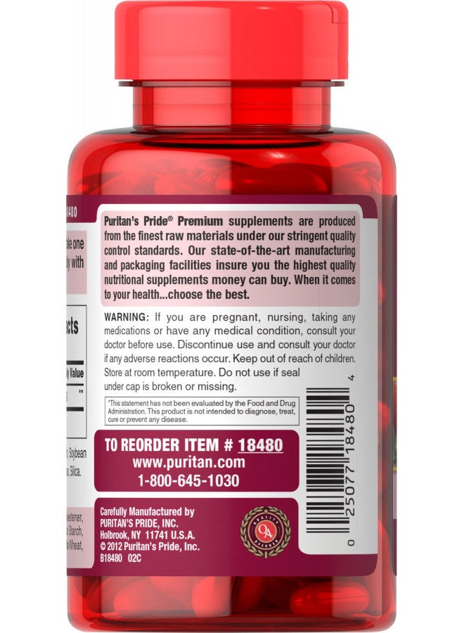 Puritan's Pride Lycopene 40 mg, Supplement for Prostate and Heart Health Support**, Contains Antioxidant Properties**, 60 Rapid Release Softgels