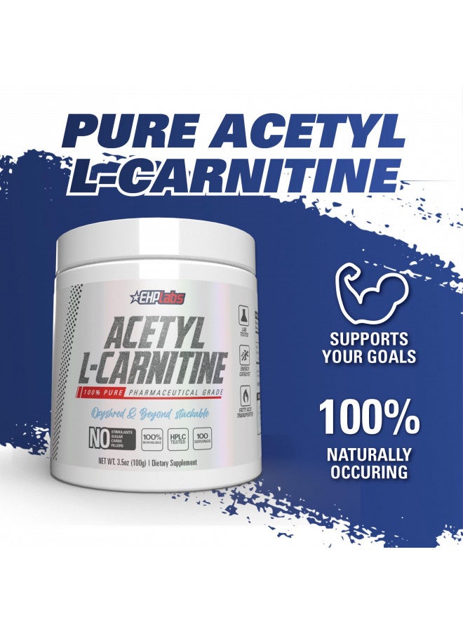 EHP Labs Acetyl L Carnitine - Supports Natural Energy Production, Aids Metabolism, Assists in Healthy Brain Function, Supports Heart Health, Non GMO, Vegan, Gluten Free - 100 Serves