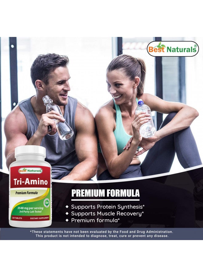 Best Naturals Tri-Amino with L-Arginine, L-Ornithine, L-Lysine 120 Tablets (New Improved Formula)