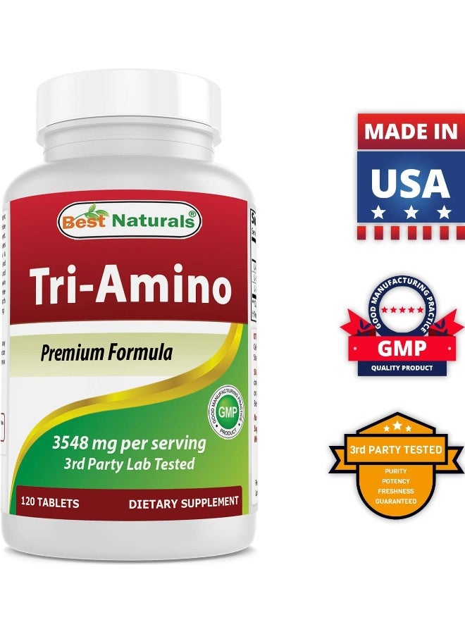 Best Naturals Tri-Amino with L-Arginine, L-Ornithine, L-Lysine 120 Tablets (New Improved Formula)