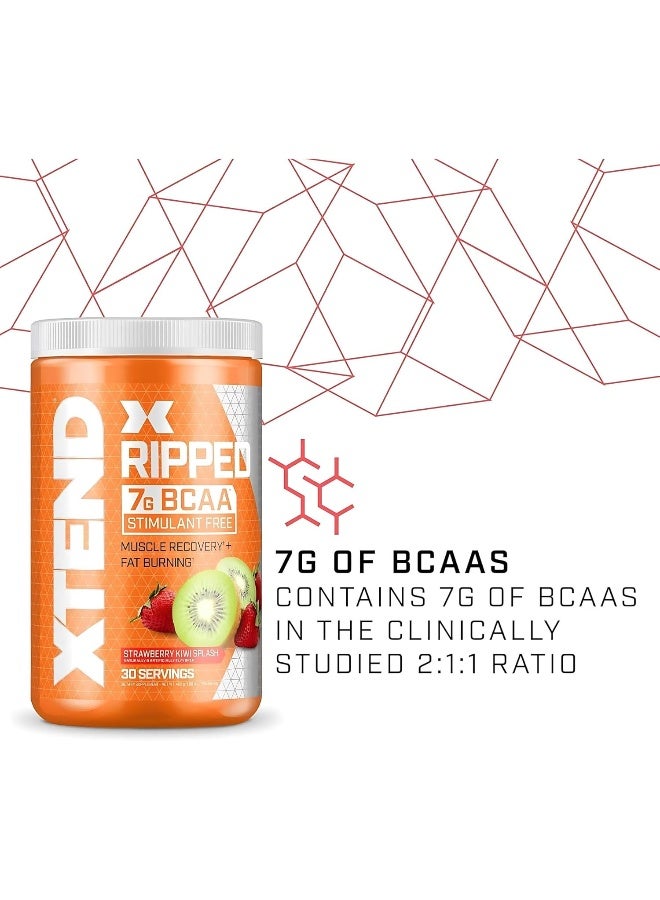 XTEND Ripped BCAA Powder Strawberry Kiwi | Cutting Formula + Sugar Free Post Workout Muscle Recovery Drink with Amino Acids | 7g BCAAs for Men & Women | 30 Servings