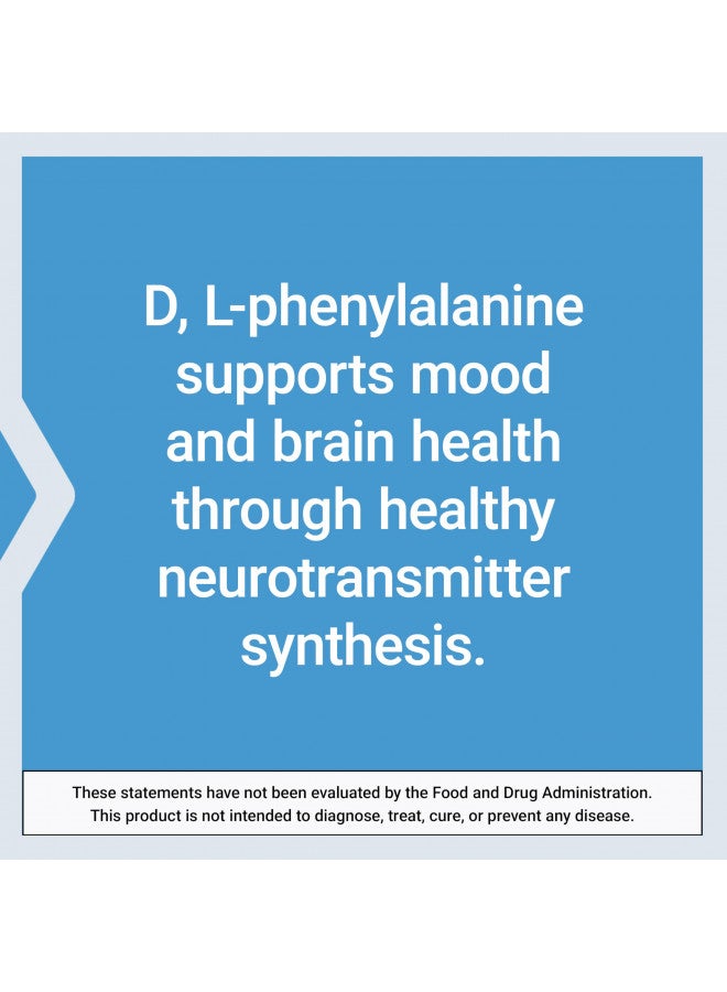 Life Extension D L-Phenylalanine 500 mg - Enhance Mood, Nourishing Memory, Focus & Cognitive Performance Support - Non-GMO, Gluten-Free - 100 Vegetarian Capsules