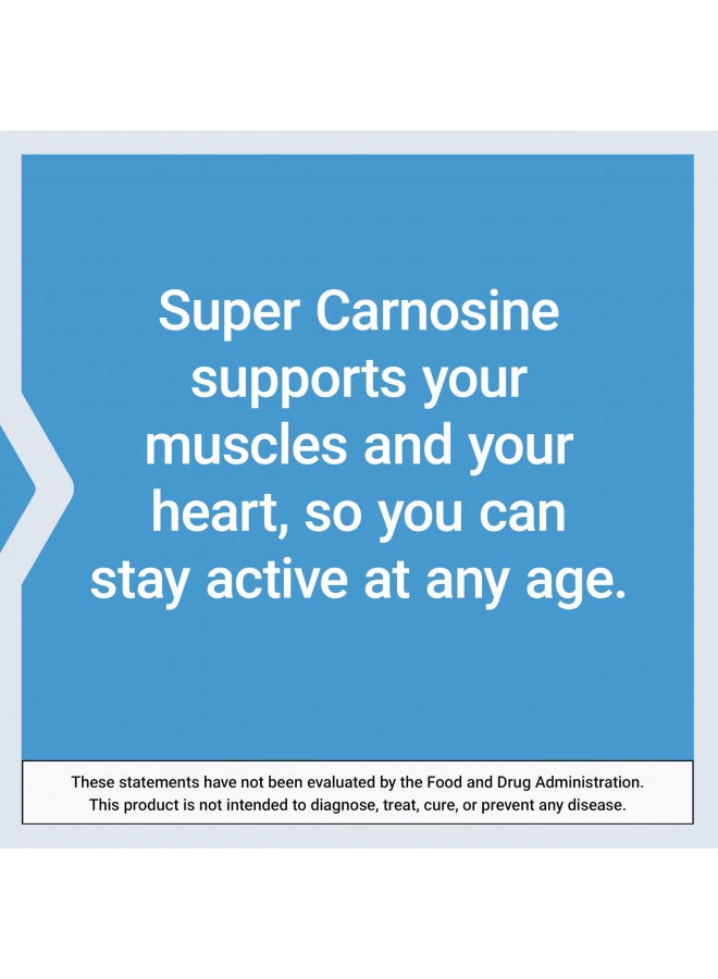 Life Extension Super Carnosine 500mg - For Muscle Recovery - L-Carnosine Supplement with Benfotiamine, Vitamin B1, Luteolin For Healthy Aging - Non-GMO, Gluten-Free - 60 Vegetarian Capsules