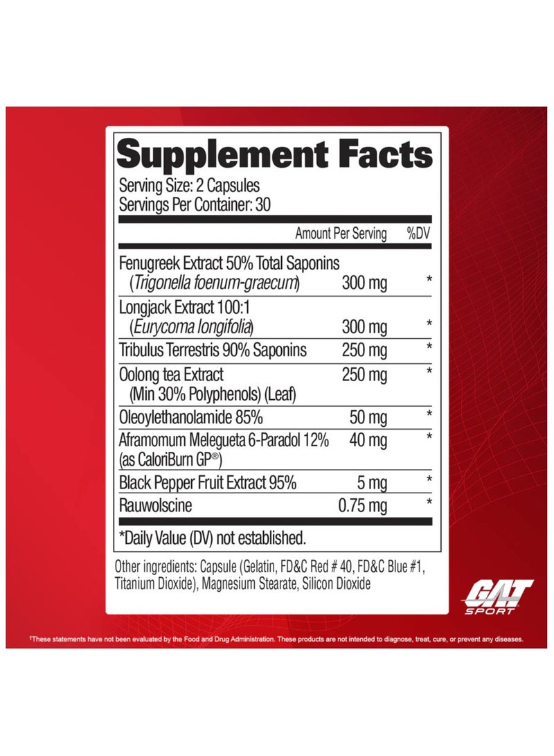 Gat Sport, Testrol Fire, 60 Tabs, 30 Servings