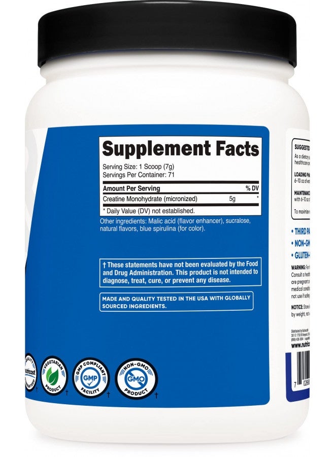 Nutricost Creatine Monohydrate Nutritional Supplement Powder (Blue Raspberry), 17.9 Oz