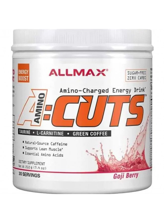 ALLMAX Nutrition AMINOCUTS (ACUTS), Amino-Charged Energy Drink with Taurine, L-Carnitine, Green Coffee Bean Extract, Goji Berry, 30 Servings