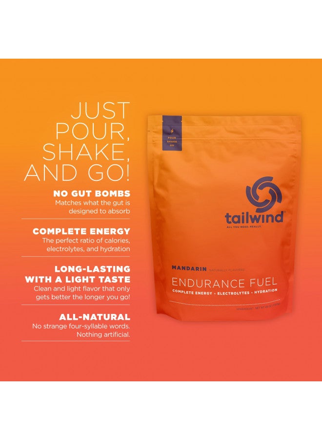 Tailwind Nutrition Endurance Fuel, Sports Drink Powder Mix with Electrolytes, Non-GMO, Free of Soy, Dairy, and Gluten, Vegan Friendly, Mandarin Orange, 30 Servings