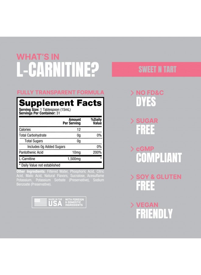 PROSUPPS® L-Carnitine 1500 Liquid, Stimulant Free Metabolic Enhancer, (31 Servings, Sweet-N-Tart)