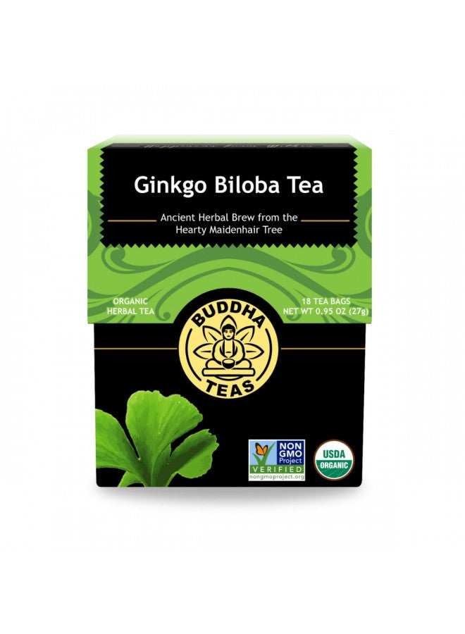 Buddha Teas - Ginkgo Biloba - Organic Herbal Tea - For Cognitive Balance & Overall Health - With Vitamin C - Energizing Blend - Caffeine Free - 100% Kosher & Non-GMO - 18 Tea Bags (Pack of 1)