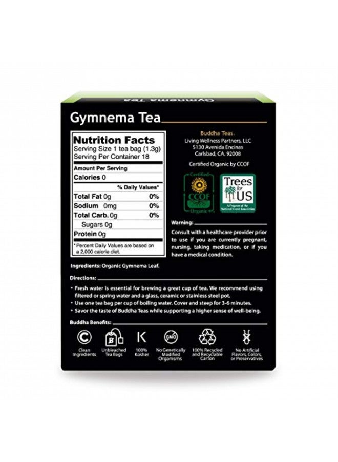 Buddha Teas Organic Gymnema Leaf Tea - OU Kosher, USDA Organic, CCOF Organic, 18 Bleach-Free Tea Bag
