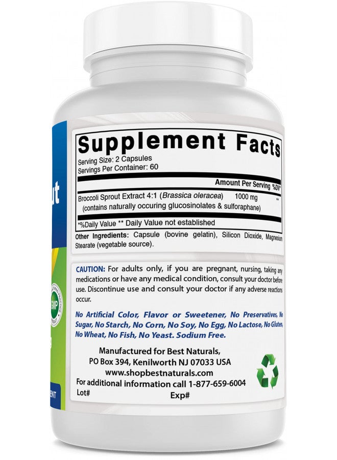 Best Naturals Broccoli Sprouts Extract, 1000 mg, 120 Count