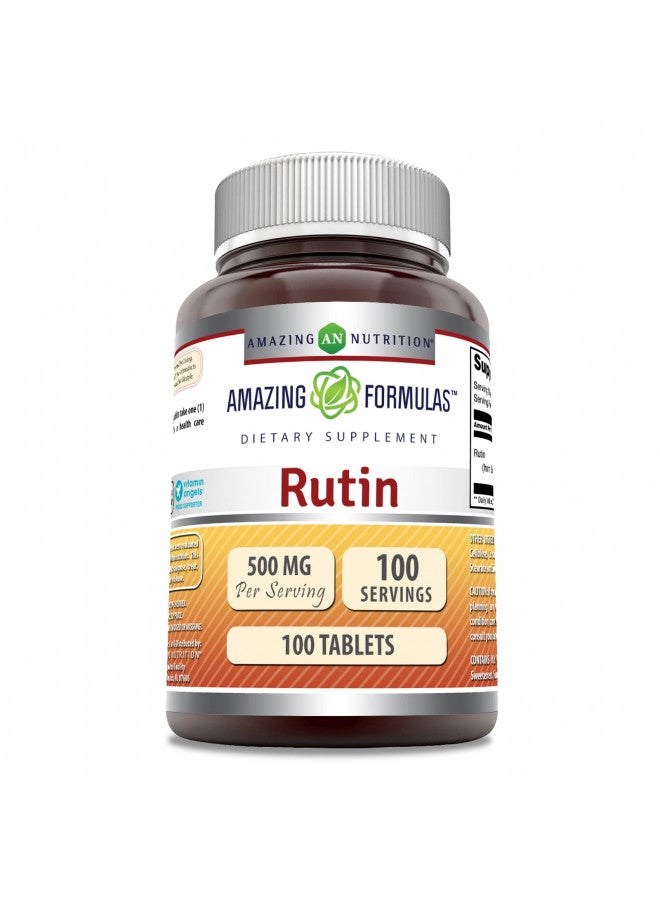 Amazing Formulas Rutin 500mg 100 Tablets Supplement | Non-GMO | Gluten Free | Made in USA