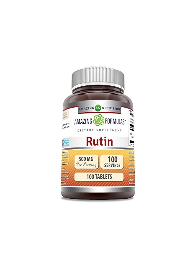 Amazing Formulas Rutin 500mg 100 Tablets Supplement | Non-GMO | Gluten Free | Made in USA