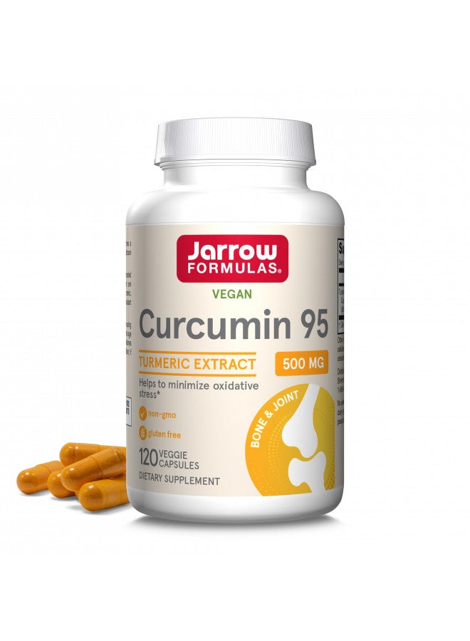 Jarrow Formulas Curcumin 95 500 mg, Turmeric Curcumin Extract for Antioxidant Support, Bone and Joint Support Dietary Supplement, 120 Veggie Capsules, Up to 120 Servings