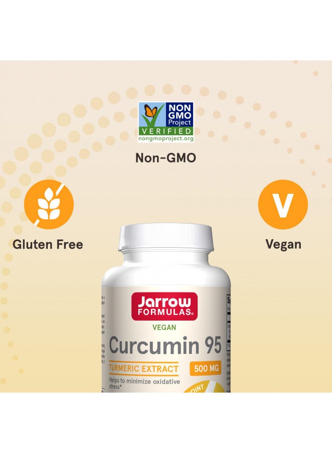 Jarrow Formulas Curcumin 95 500 mg, Turmeric Curcumin Extract for Antioxidant Support, Bone and Joint Support Dietary Supplement, 120 Veggie Capsules, Up to 120 Servings