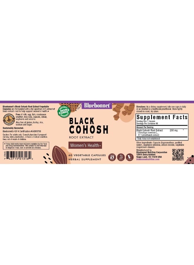 BlueBonnet Black Cohosh Root Extract Supplement, 60 Count, White