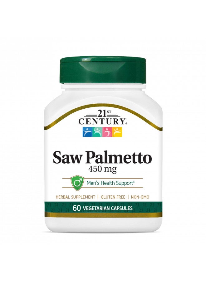 21st Century Saw Palmetto 450mg Veg Capsules, 60 Count