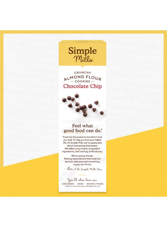 Simple Mills Almond Flour Crunchy Cookies, Chocolate Chip - Gluten Free, Vegan, Healthy Snacks, Made with Organic Coconut Oil, 5.5 oz (Pack of 3)