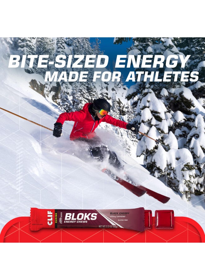 Clif Bloks - Energy Chews - Black Cherry with 50mg Caffeine - Non-GMO - Plant Based Food - Fast Fuel for Cycling and Running-Workout Snack (2.1 Ounce Packet, 18 Count) - (Assortment May Vary)