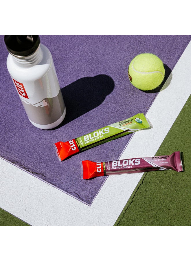 Clif Bloks - Energy Chews - Black Cherry with 50mg Caffeine - Non-GMO - Plant Based Food - Fast Fuel for Cycling and Running-Workout Snack (2.1 Ounce Packet, 18 Count) - (Assortment May Vary)