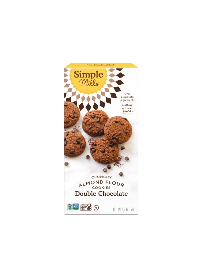 Simple Mills Almond Flour Crunchy Cookies, Double Chocolate Chip - Gluten Free, Vegan, Healthy Snacks, Made with Organic Coconut Oil, 5.5 Ounce (Pack of 1)
