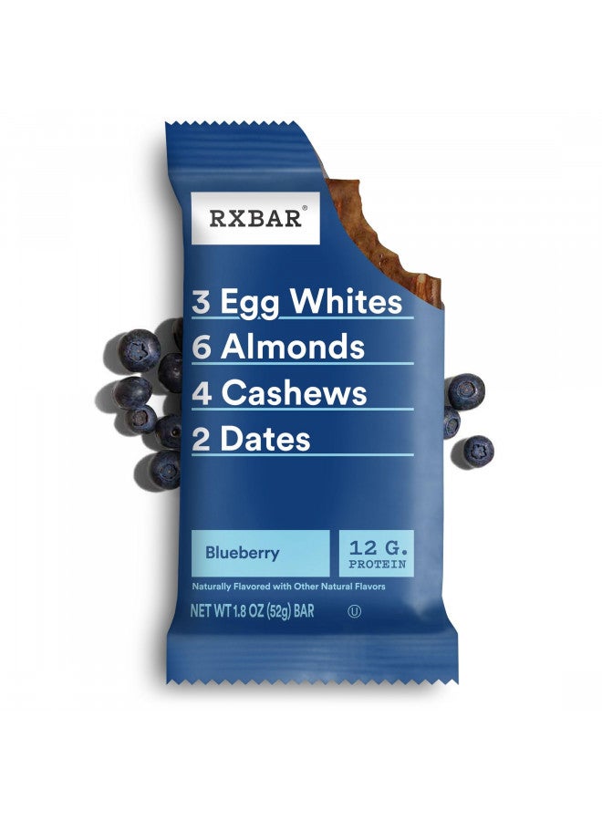 RXBAR Protein Bars, 12g Protein, Gluten Free Snacks, Blueberry, 22oz Box (12 Bars)