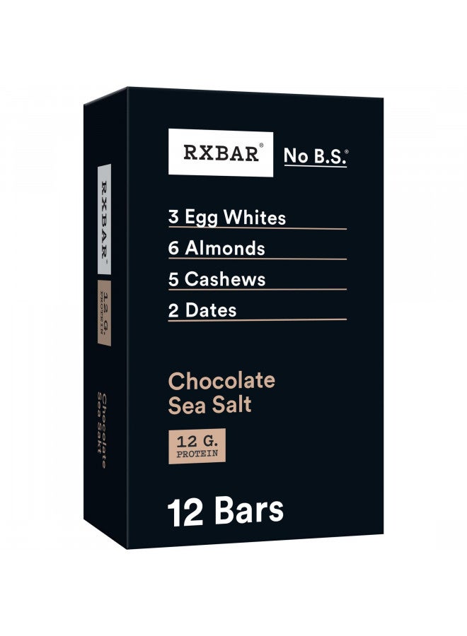 RXBAR Protein Bars, 12g Protein, Gluten Free Snacks, Chocolate Sea Salt, 22oz Box (12 Bars)