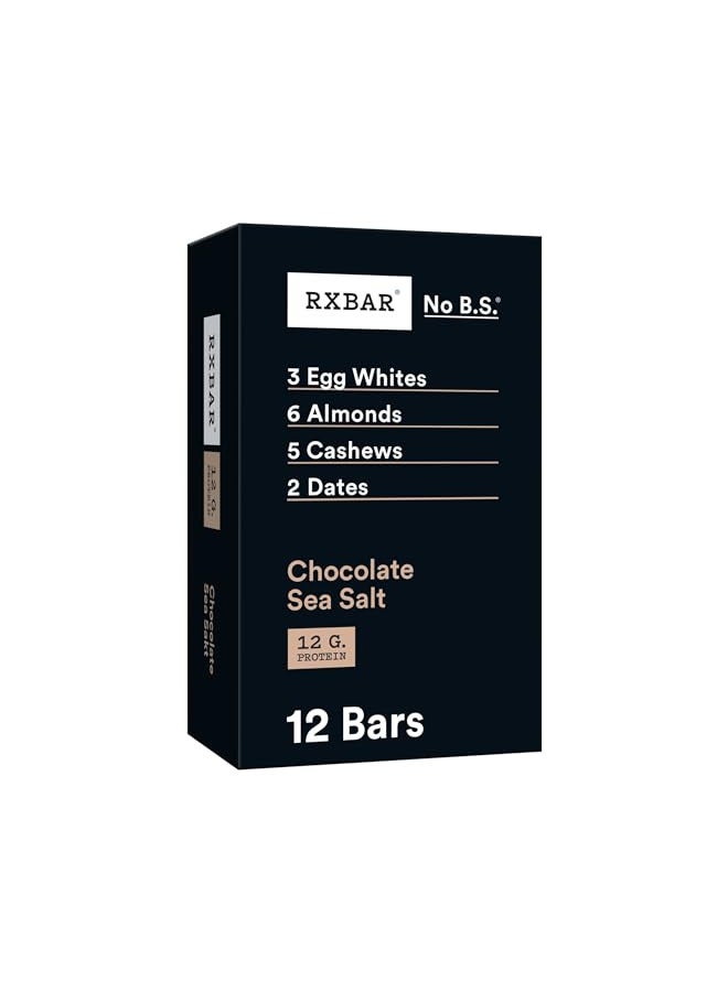 RXBAR Protein Bars, 12g Protein, Gluten Free Snacks, Chocolate Sea Salt, 22oz Box (12 Bars)