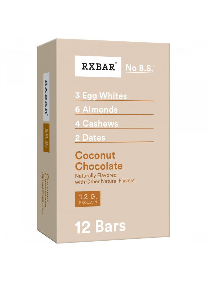 RXBAR Whole Food Protein Bar, Coconut Chocolate, 22oz Box (12 Bars)