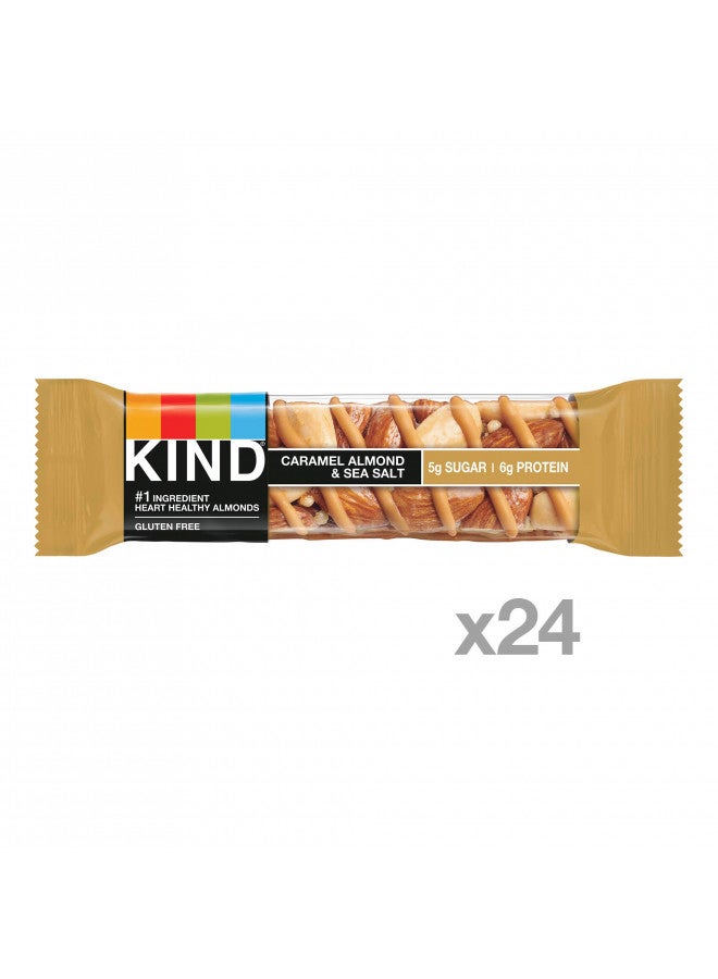 KIND Bars, Caramel Almond & Sea Salt, Healthy Snacks, Gluten Free, Low Sugar, 6g Protein, 24 Count