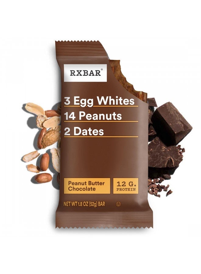 RXBAR Protein Bars, 12g Protein, Gluten Free Snacks, Peanut Butter Chocolate, 22oz Box (12 Bars)