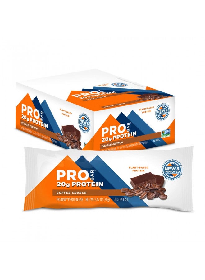 PROBAR - PROTEIN Bar, Coffee Crunch, Non-GMO, Gluten-Free, Healthy, Plant-Based Whole Food Ingredients, Natural Energy (12 Count)