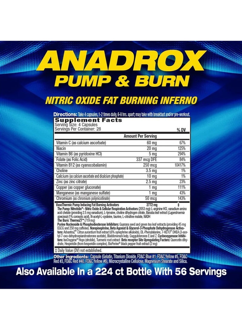 MHP, Anadrox, Pump & Burn, 112 Caps, 28 Servings