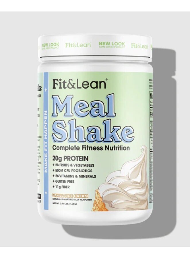 Fit & Lean, Meal Shake Nutrition, Vanilla Ice Cream, 440g, 10 Servings