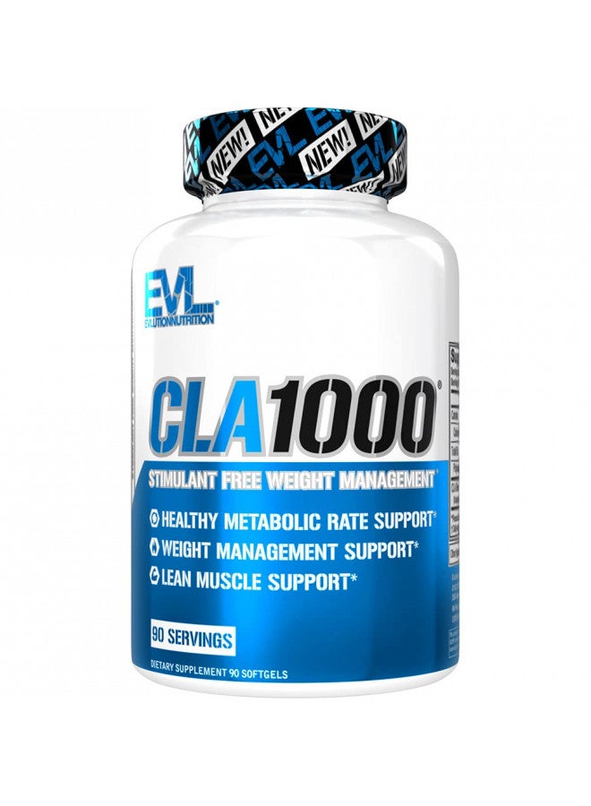 Conjugated Linoleic Acid CLA Pills - CLA 1000mg Diet Pills to Support Weight Loss Fat Burning Lean Muscle and Faster Metabolism - Stimulant-Free CLA 1000mg Safflower Based Fat Loss Support Pills - 90