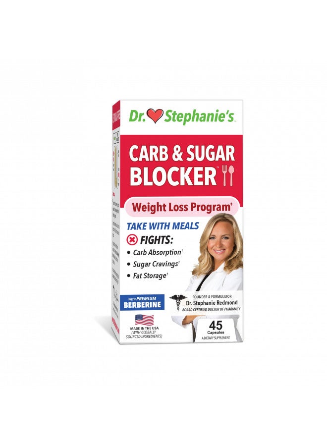 Pharmaganics Dr. Stephanie's Mealtime Carb & Sugar Blocker - Berberine & Gymnena Supplement - Reduces Digested Carbs & Weight