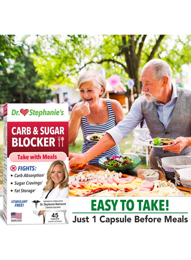 Pharmaganics Dr. Stephanie's Mealtime Carb & Sugar Blocker - Berberine & Gymnena Supplement - Reduces Digested Carbs & Weight